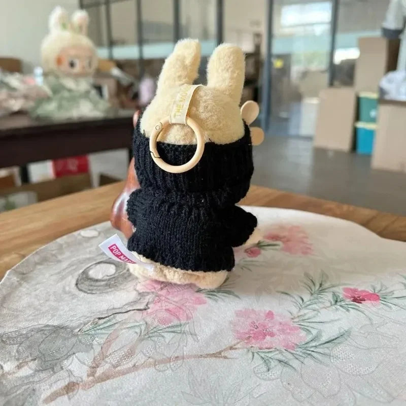 Labubu Doll Clothes Set – Bear Hat & Love Sweater Outfit for 15–17cm Dolls