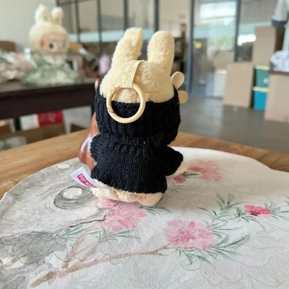 Labubu Doll Clothes Set – Bear Hat & Love Sweater Outfit for 15–17cm Dolls