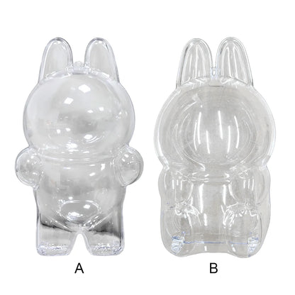 Labubu Transparent Protective Cover – Dustproof Display Box for Sitting Party Dolls