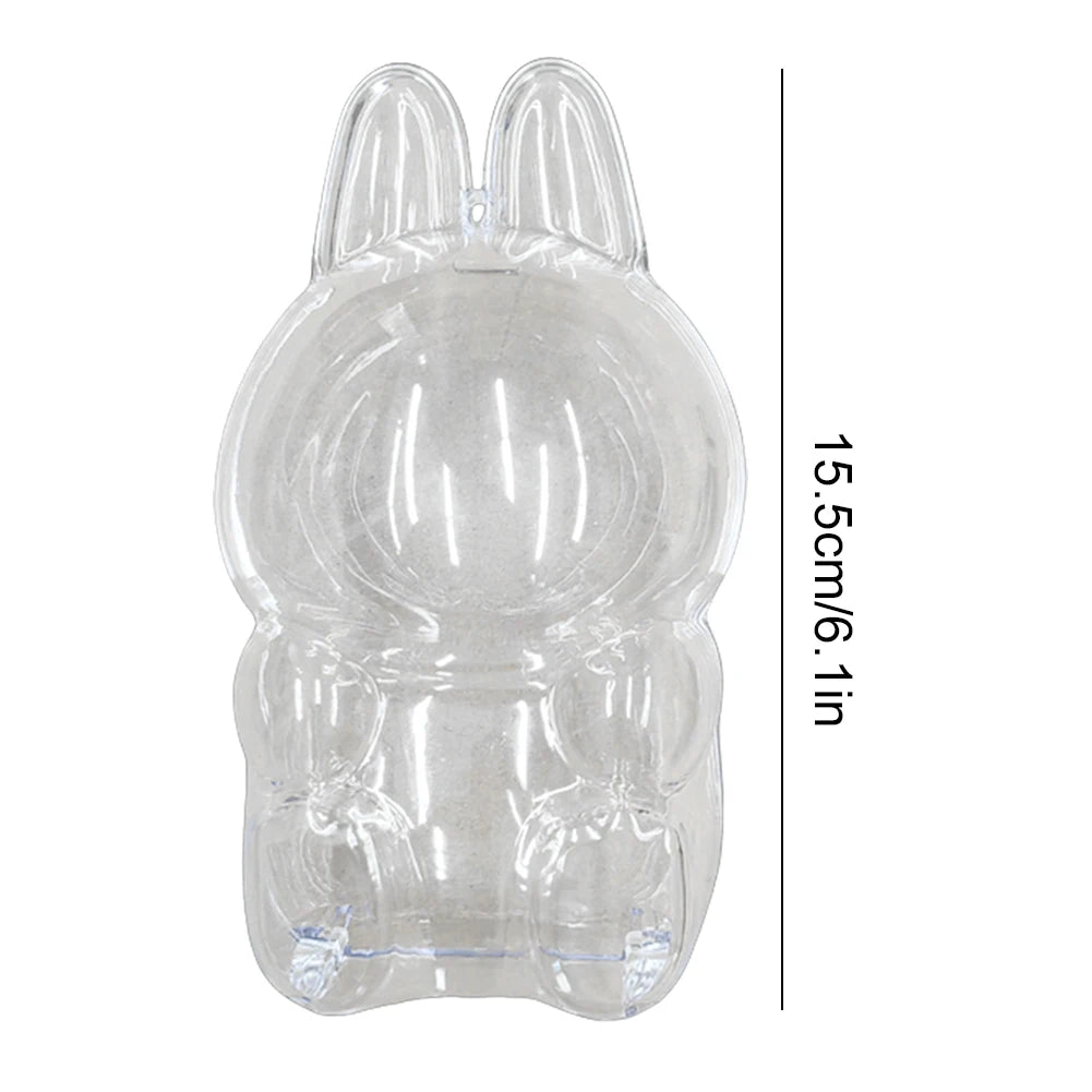 Labubu Transparent Protective Cover – Dustproof Display Box for Sitting Party Dolls