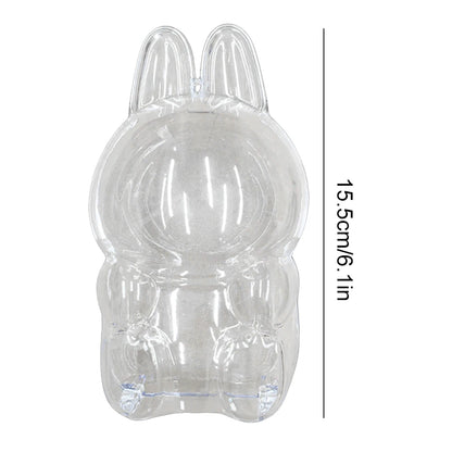 Labubu Transparent Protective Cover – Dustproof Display Box for Sitting Party Dolls