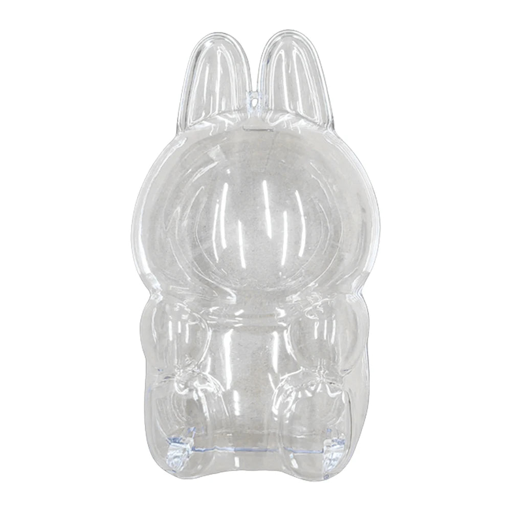 Labubu Transparent Protective Cover – Dustproof Display Box for Sitting Party Dolls