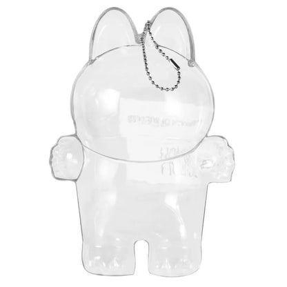 Labubu Transparent Protective Cover – Dustproof Display Box for Sitting Party Dolls